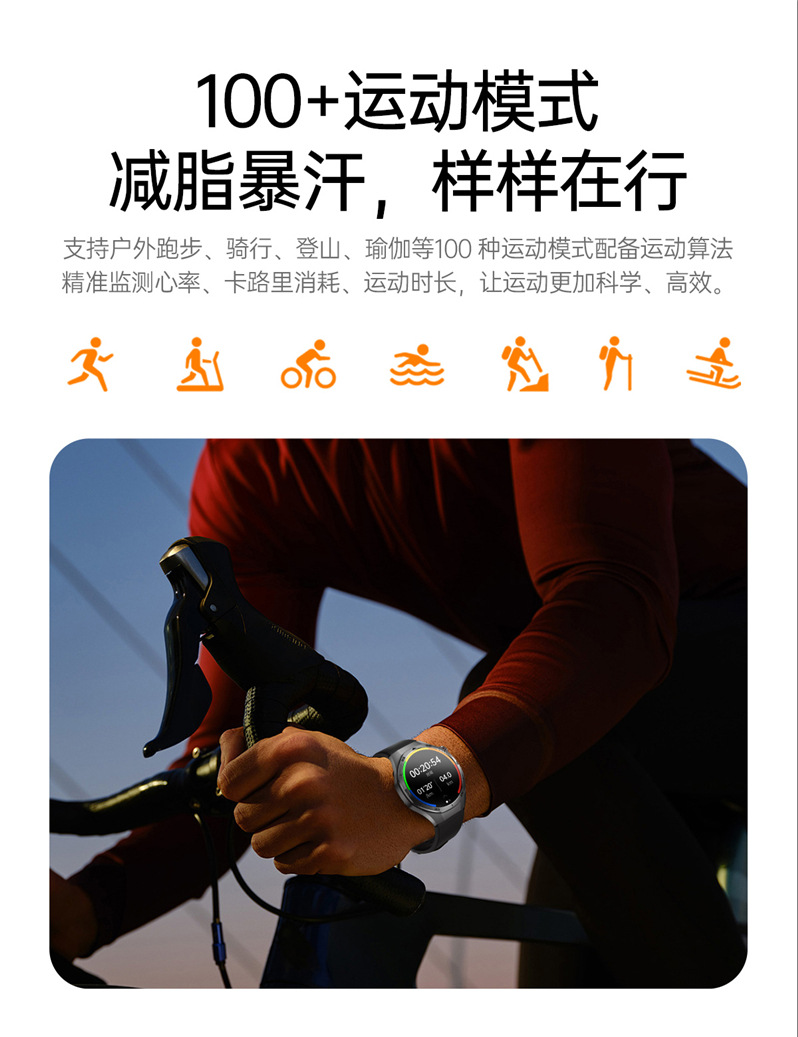 The 2025 new ET456 smartwatch features a 1.56 large AMOLED screen, ECG, Bluetooth call, heart rate and sleep mode undefined