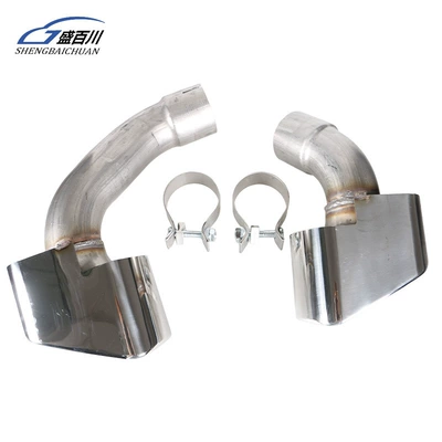Exhaust pipe F15 Modified Tail Throat 35I - f15-square-mouth-tail-throat-silver-pair