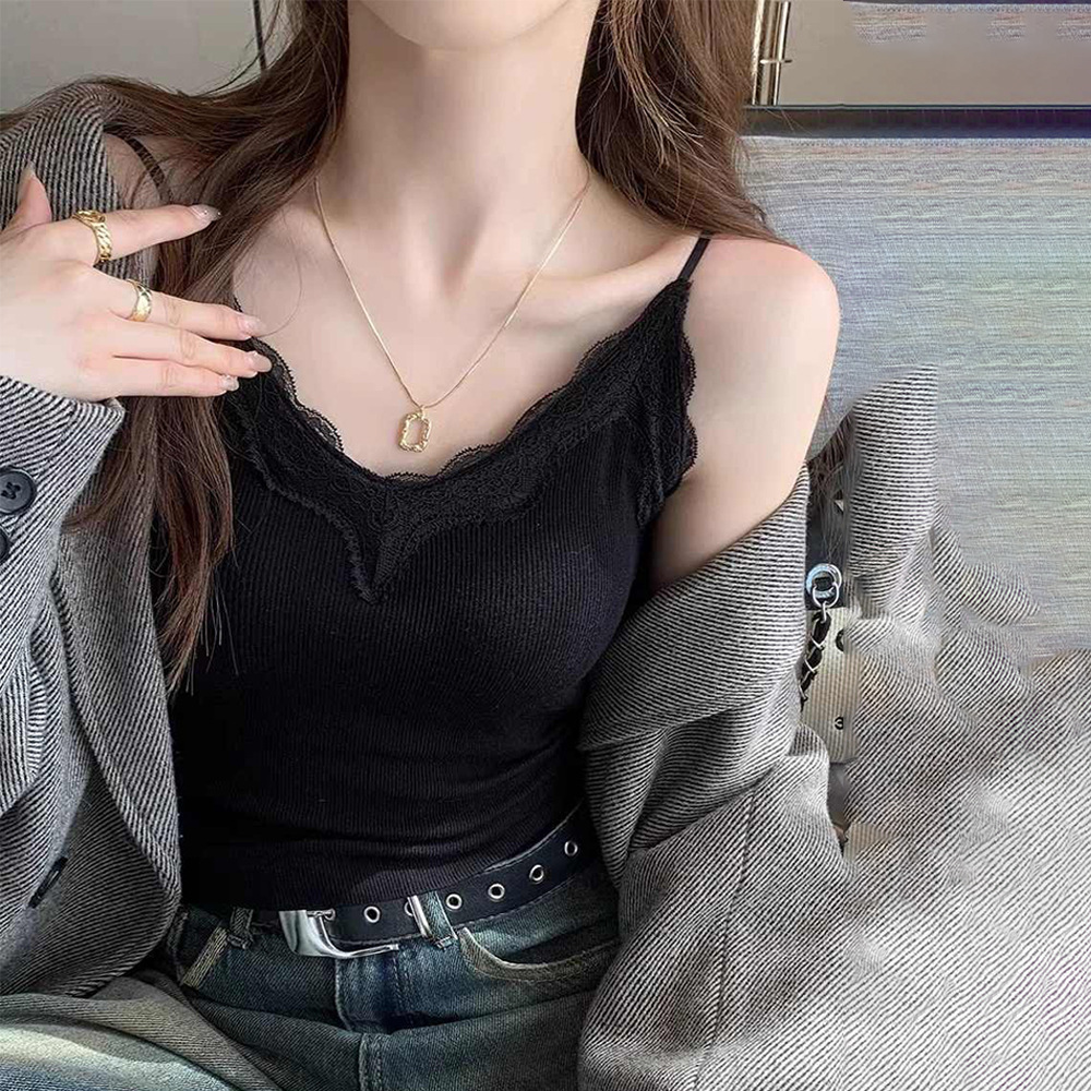 韓国版純欲レースのストラップの美背ベストの固定カップは胸のクッションを持っています。