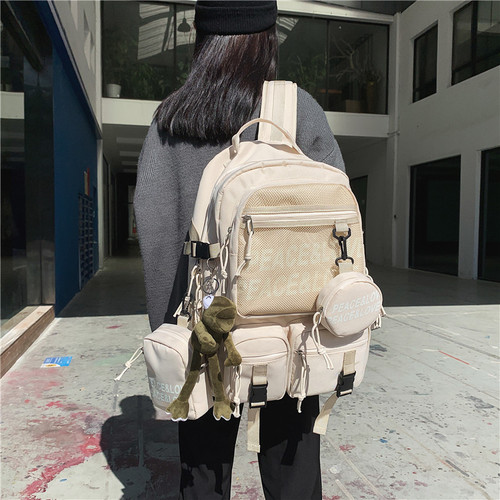 Ruiying 2025 New Large-Capacity University Backpack for Women, Korean-Style Harajuku Design—Perfect for High School & Junior High Students