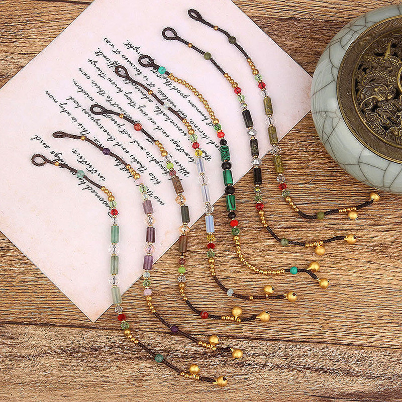 New Chinese Bracelet Ethnic Style Natural Malachite Amethyst Artistic Retro Woven Hand Rope Simple Women's Accessories