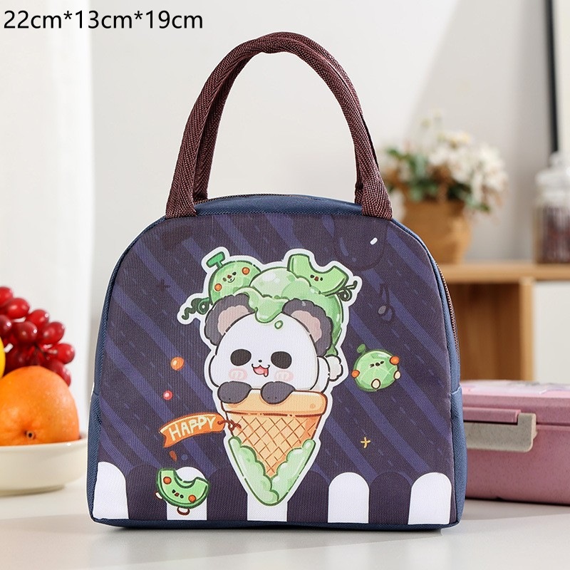 Bolsa para lonchera con aislamiento de papel de aluminio, bolsa de mano con dibujos animados, bolsa de almuerzo para el trabajo de estudiantes, bolsa de almuerzo con aislamiento para niños, bolsa bento.