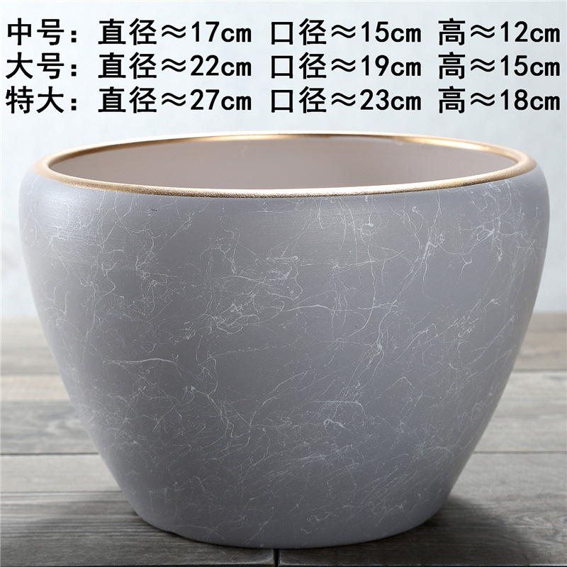 新款陶瓷花盆特大号北欧风格创意室内外发财树绿萝盆栽花盆|undefined
