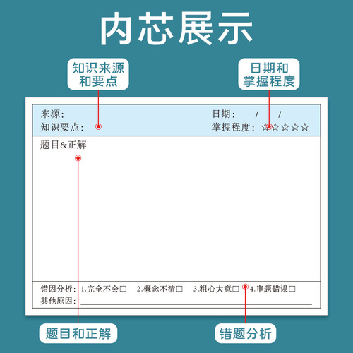 Simple post-it note multi-functional wrong question student correction sticker test question correction index memo sticker without leaving glue