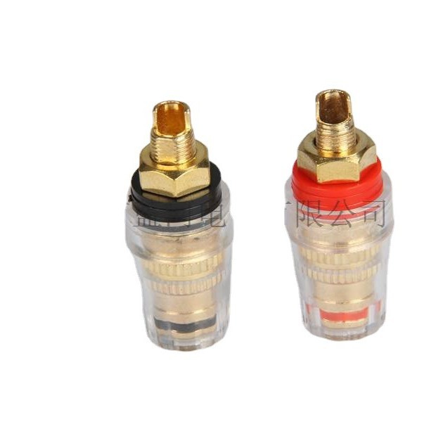 M8 纯铜镀金 功放 音响音箱 水晶透明接线柱 锂电池逆变器接线端