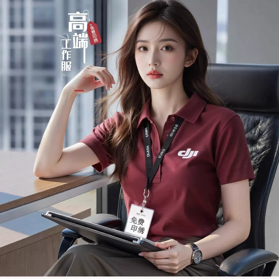 高端polo衫定制工作服短袖印logo企业商务夏季安可拉红t恤CBD工装