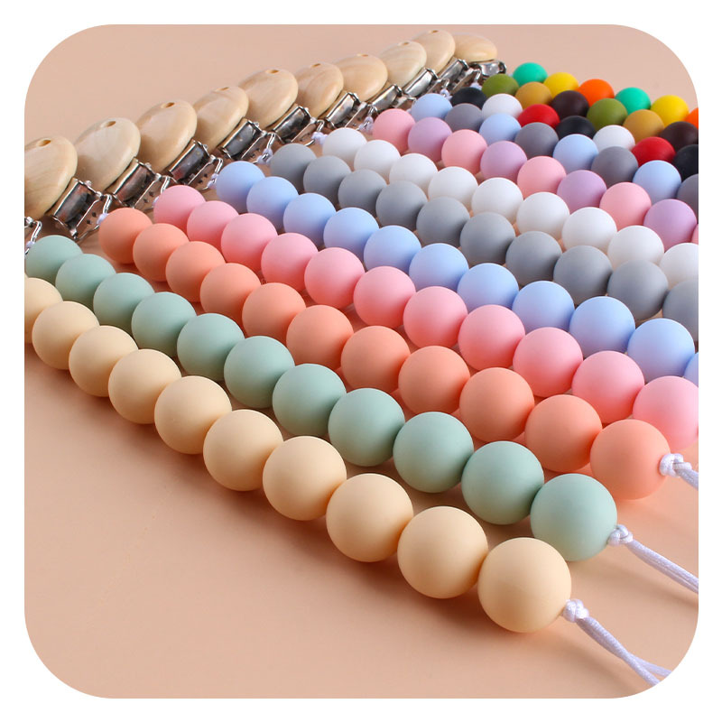 Suministros para bebés Hemu chupete clip de juguete mordedor bebé calmante dientes de silicona molienda Cadena de pezón cadena anti-caída