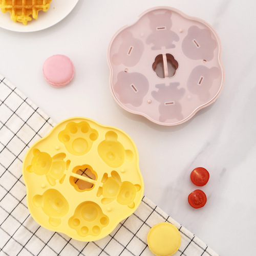 新款辅食宝宝烘焙工具猫爪硅胶蒸糕点心模具婴幼儿家用可蒸煮硅胶