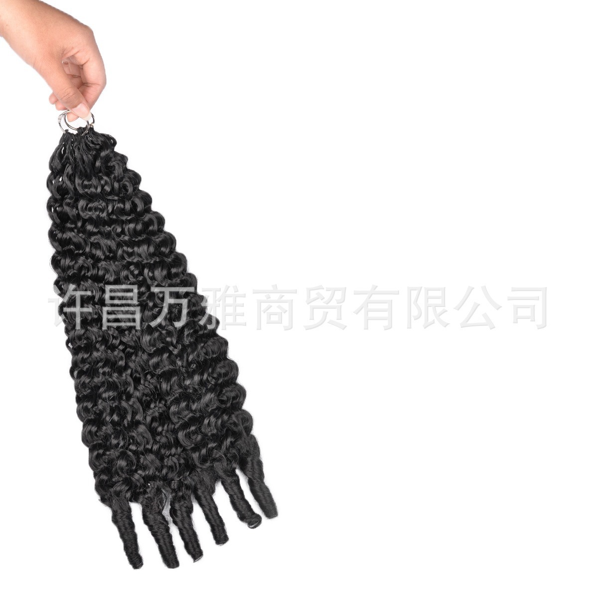 Crochet Synthetic Deep Curly Feather Extensiones de cabello