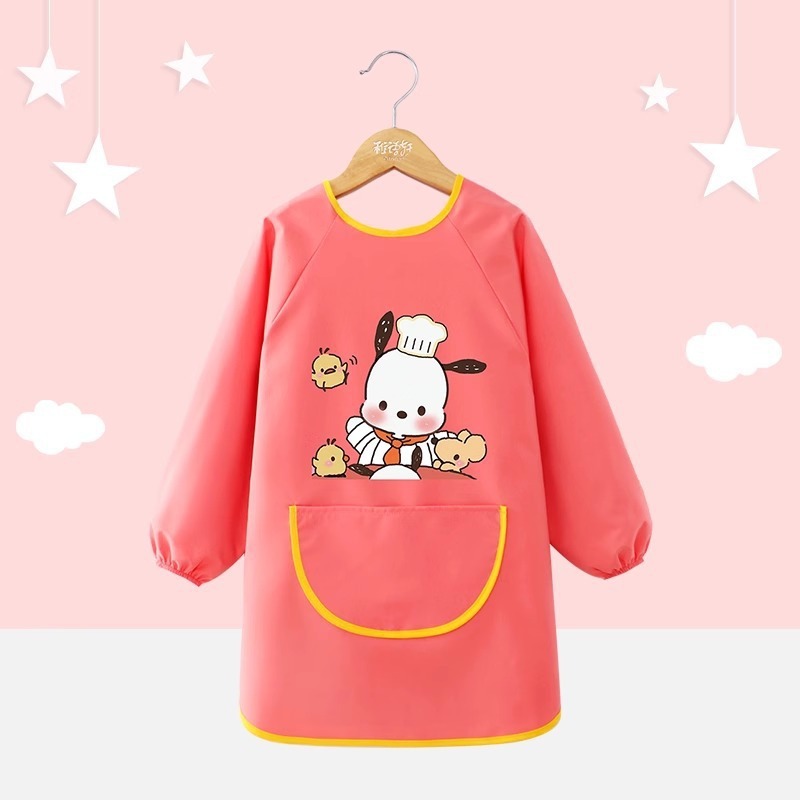 子供用エプロン絵画服幼稚園スタジオアートベルクロ長袖防水防汚よだれかけスモック逆着用|undefined