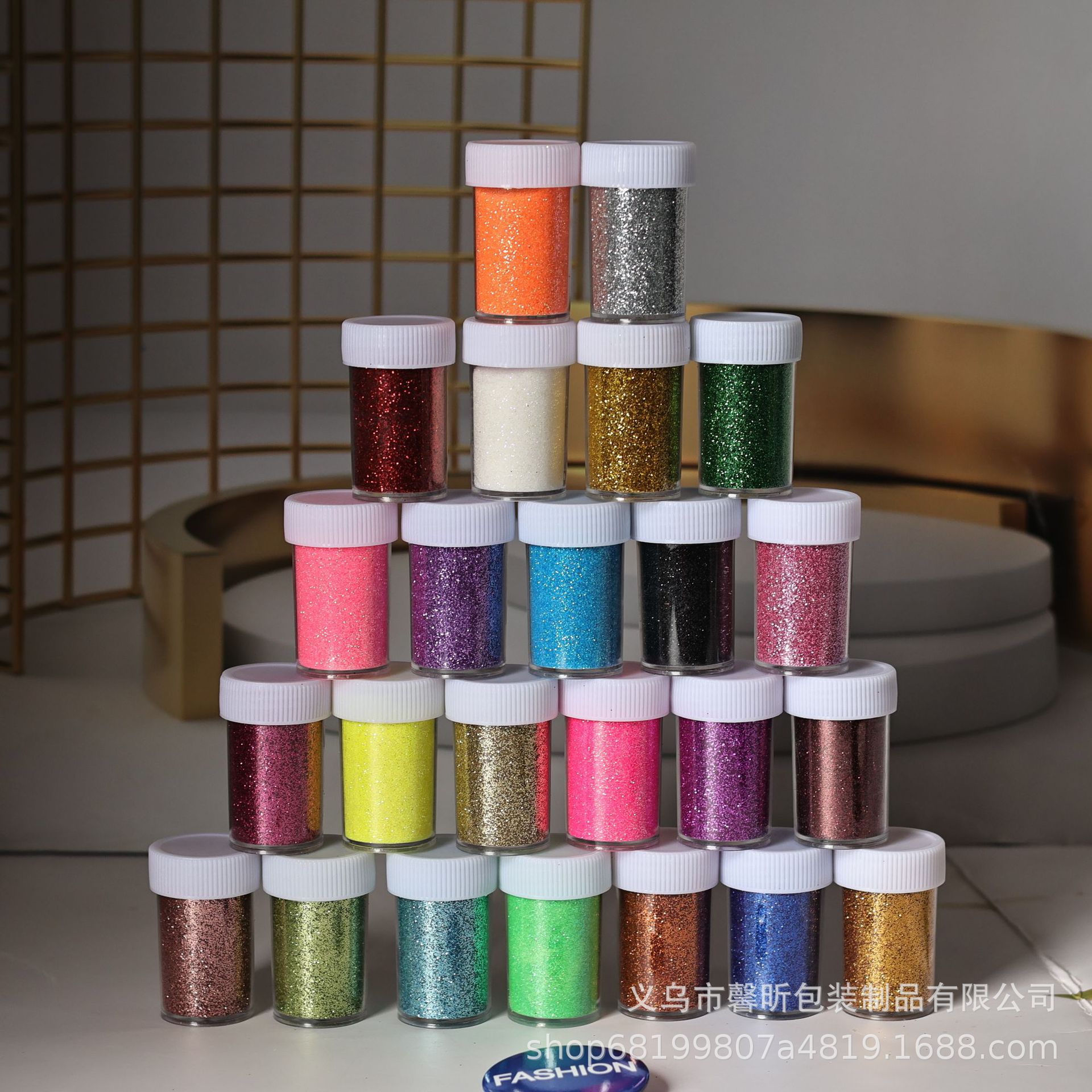 Transfronterizo Amazon explosión 24 color polvo flash para niños DIY pintura de cebolla dorada polvo de manicuras de caída de material de pegamento 25g