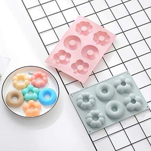 Food Grade 6-Piece Donut Silicone Cake Mold, High Temperature Resistant and Easy to Demould, Silicone Donut Mold Baking Utensils