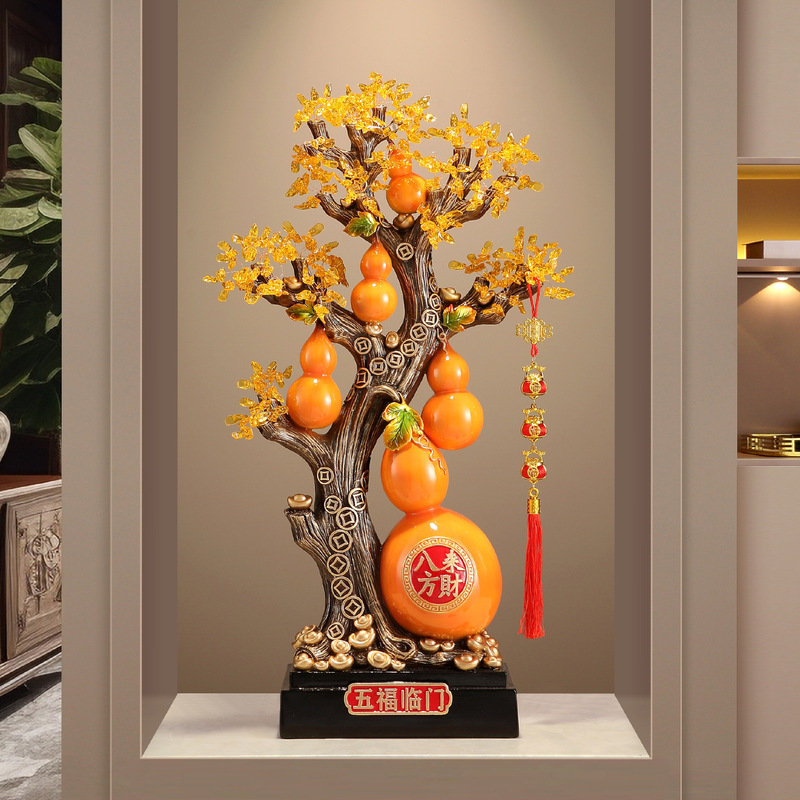 Five Blessings Gourd Large Ornament for Living Room Entryway Tv Cabinet Office Decoration New Store Opening Gift