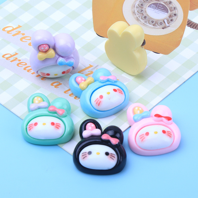 Factory shop wholesale new melody rabbit head cartoon hair rope hairpin hole shoes diy jewelry resin accessories