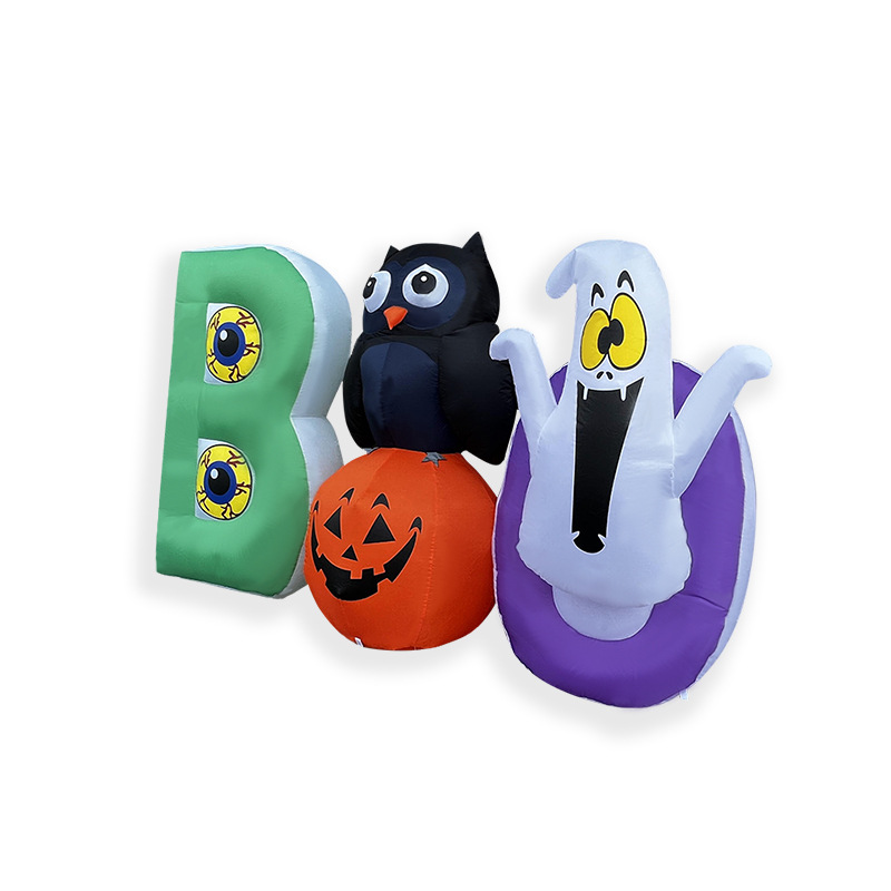 万圣节装饰BOO南瓜白鬼 LED派对舞会场地布置