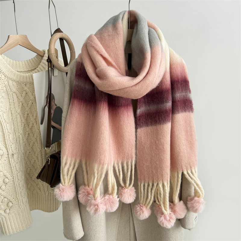 Imitation cashmere Material Women's Simple Style Solid Color Imitation Cashmere Scarf