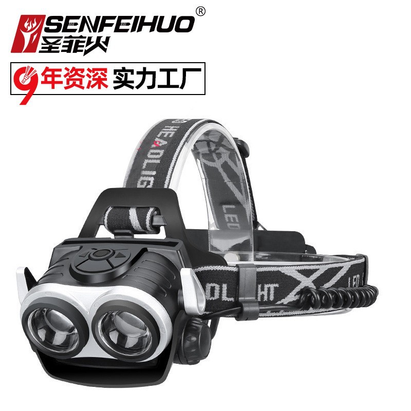 Cross border LED Strong light Headlight charge Small outdoors Zoom new pattern high-power Head mounted Headlight wholesale