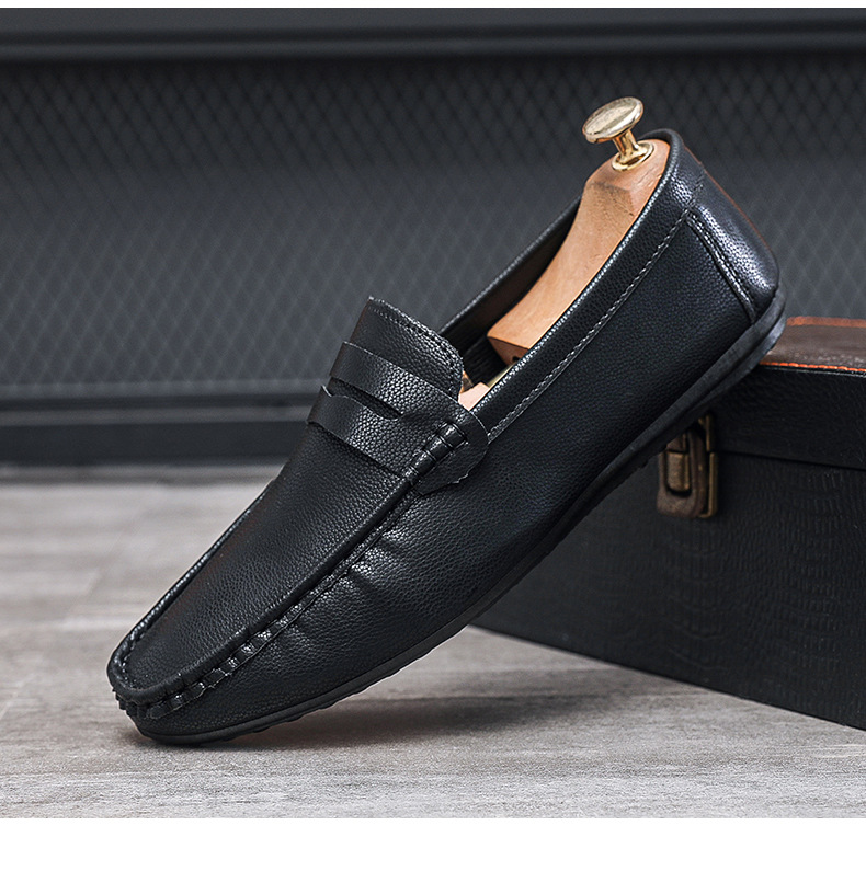 Men's casual leather shoes Soft soft soled shoes men's foot casual loafers_voghion.com