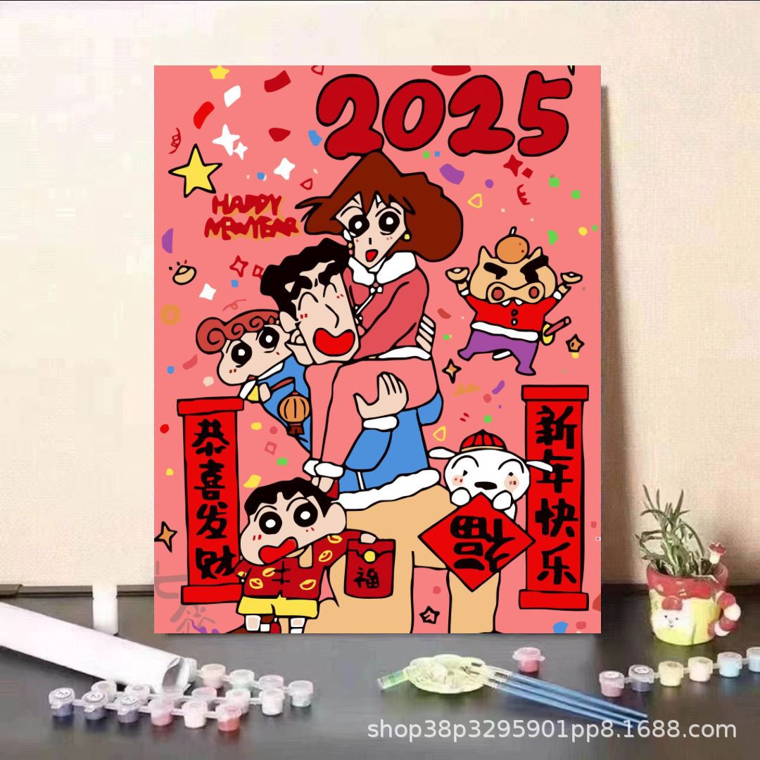 Lápiz pequeño Año Nuevo pintura al óleo digital diy relleno 2024 nuevo niño relleno pintado a mano pintura al óleo acrílico