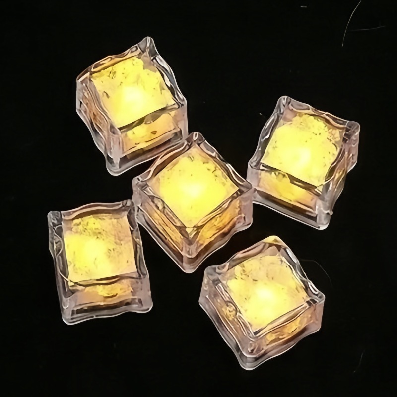 Cubos de hielo LED multicolor, accesorios luminosos para bodas, bares y fiestas, iluminación de bebidas decorativa