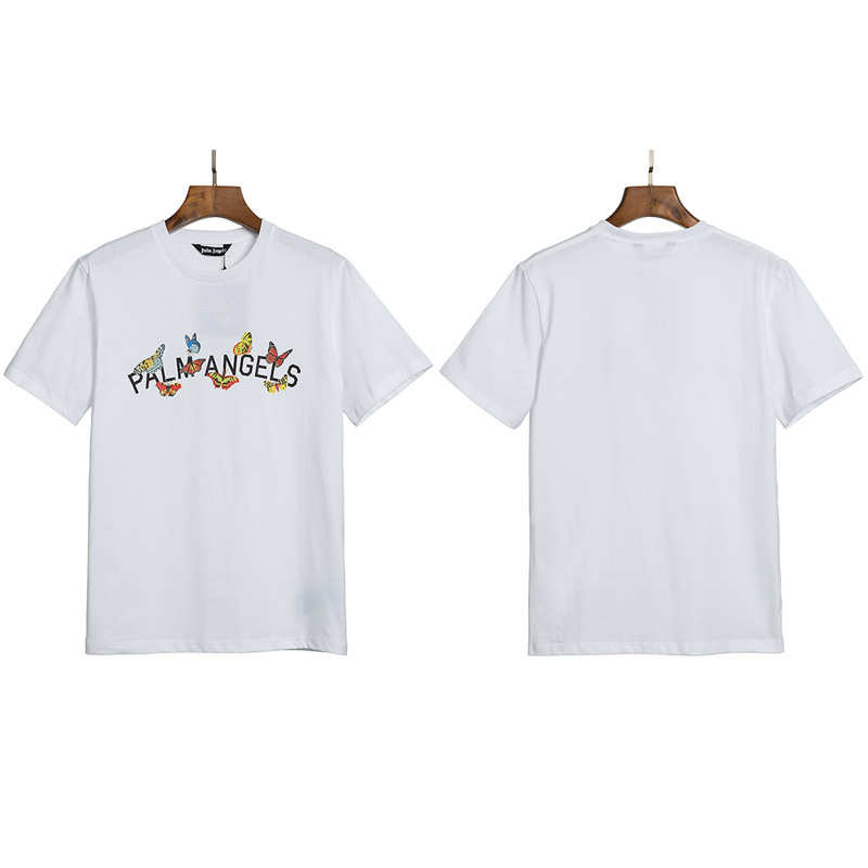 PALM半袖の正しいバージョン パームエンジェルス ヘッドレスベア エンジェルス バタフライプリント Tシャツ テディベア 半袖|undefined