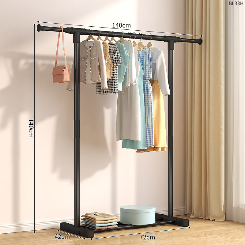 플라스틱 철 결합 BL33H-직선 다리 단일 극 텔레스코픽 140 검정색