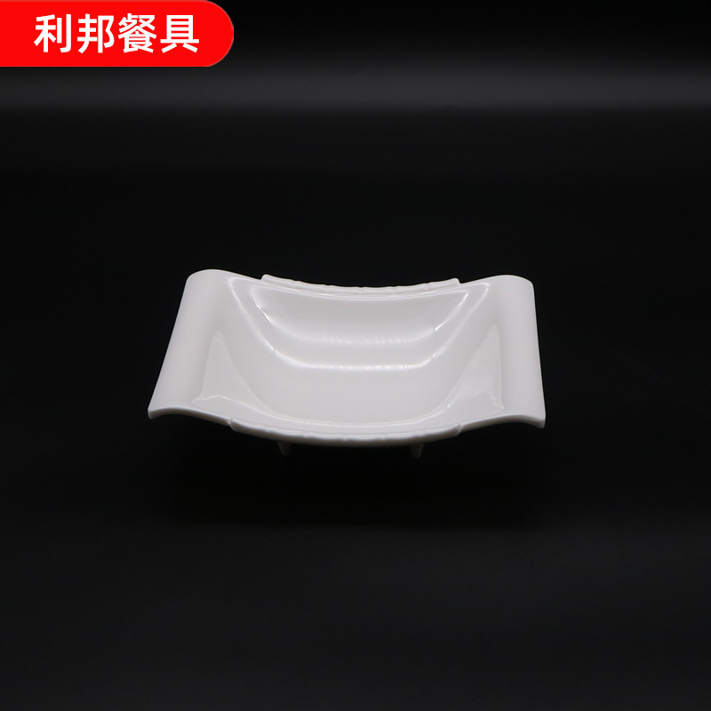 Imitation porcelain 8 inch Hsinchu bowl melamine thickened Creative Square Bowl plastic rectangular plate hotel restaurant supplies bowl wholesale