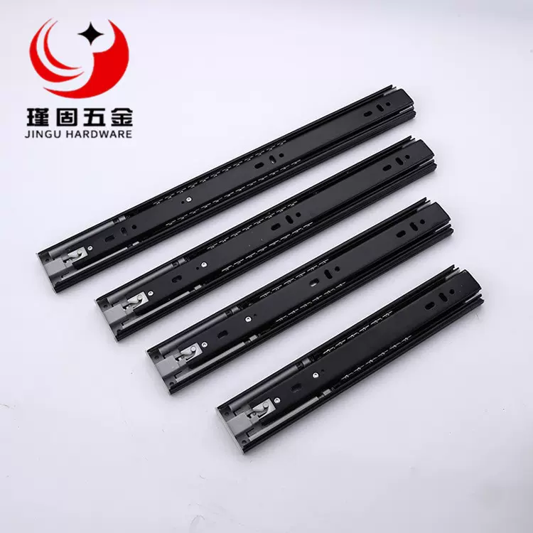 4512反弹自弹滑轨  阻尼缓冲静音钢珠滑道  抽屉轨道橱柜五金导轨
