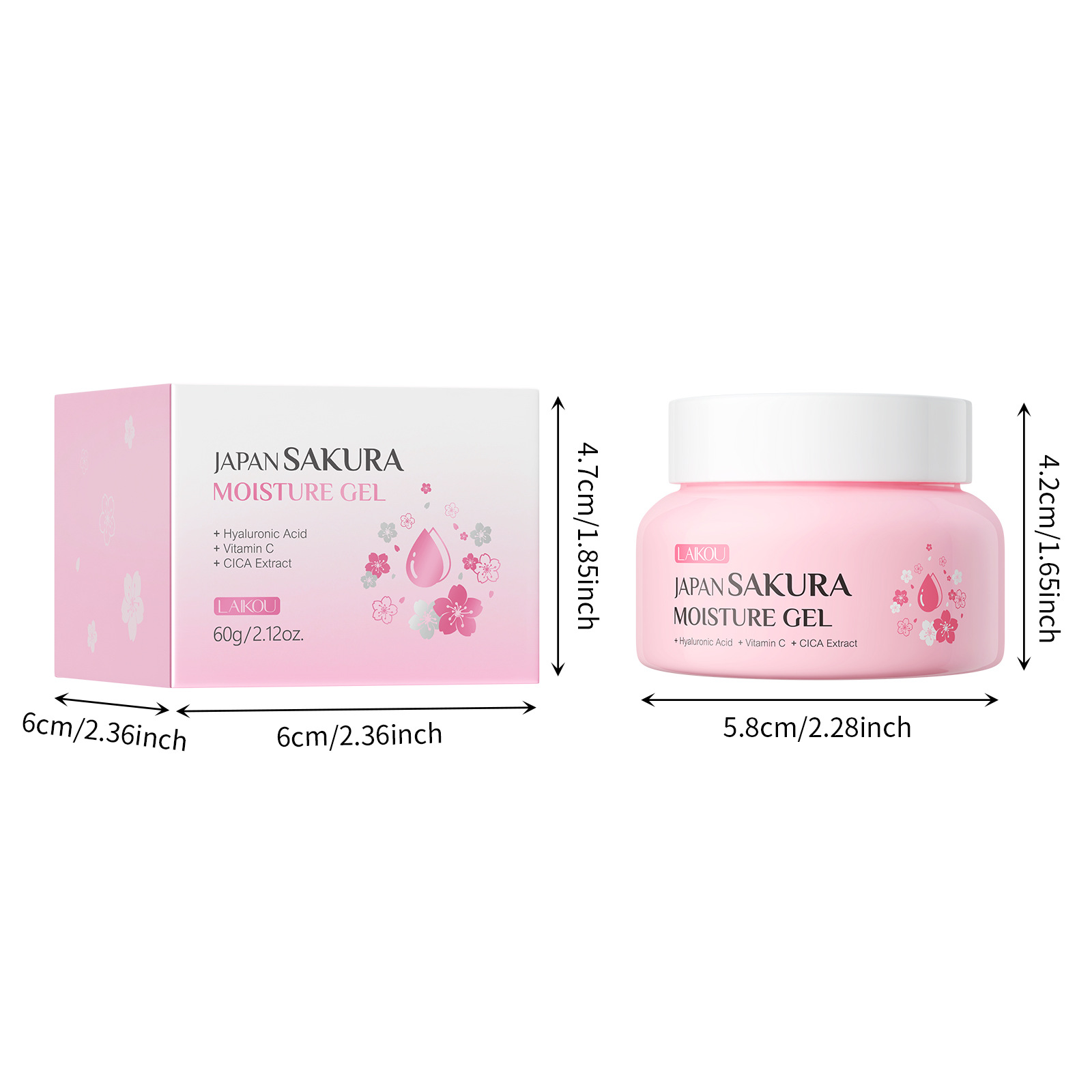 Cross-border Laikou Cherry Blossom Hydrating Cream 60g Facial Skin Hydrating, Moisturizing and nourishing English packaging wholesale manufacturer details Picture
