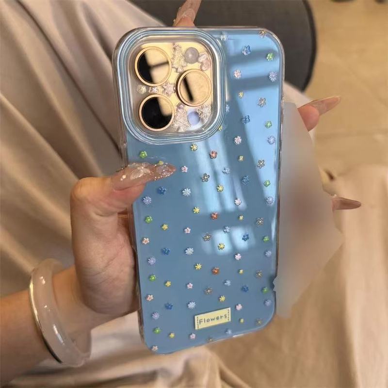 春のインカラー立体小花 iphone16proma apple 15pro 携帯電話保護ケース 14 に適しています|undefined