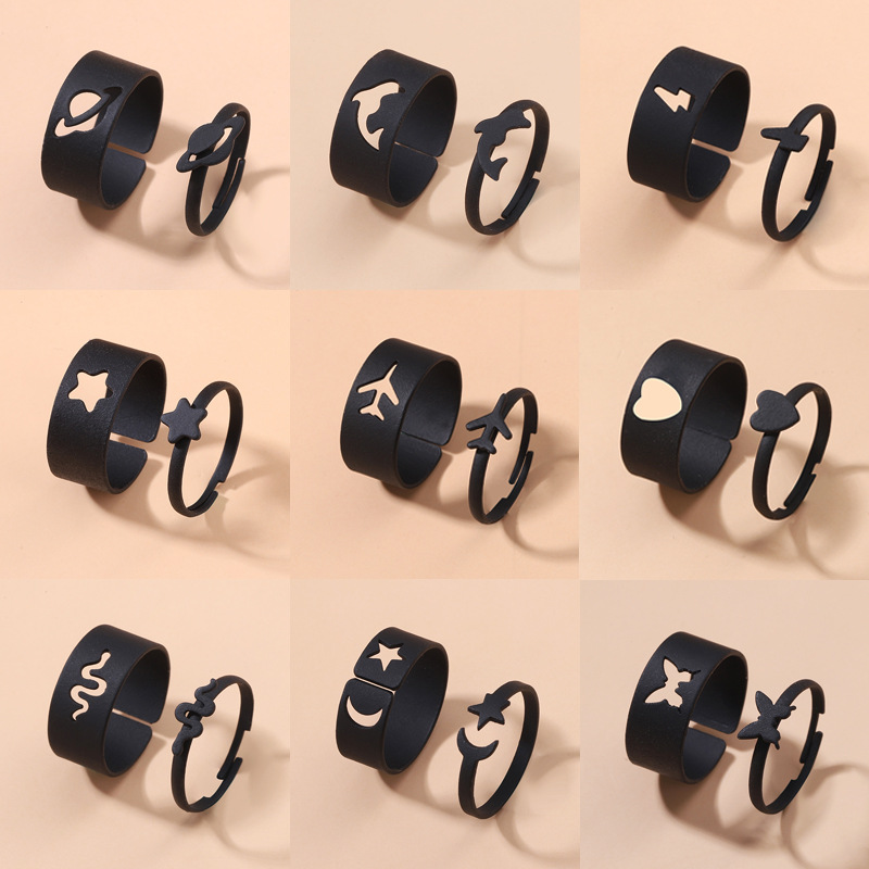 Fashion Star Butterfly Airplane Metal Stoving Varnish Unisex Open Ring display picture 1