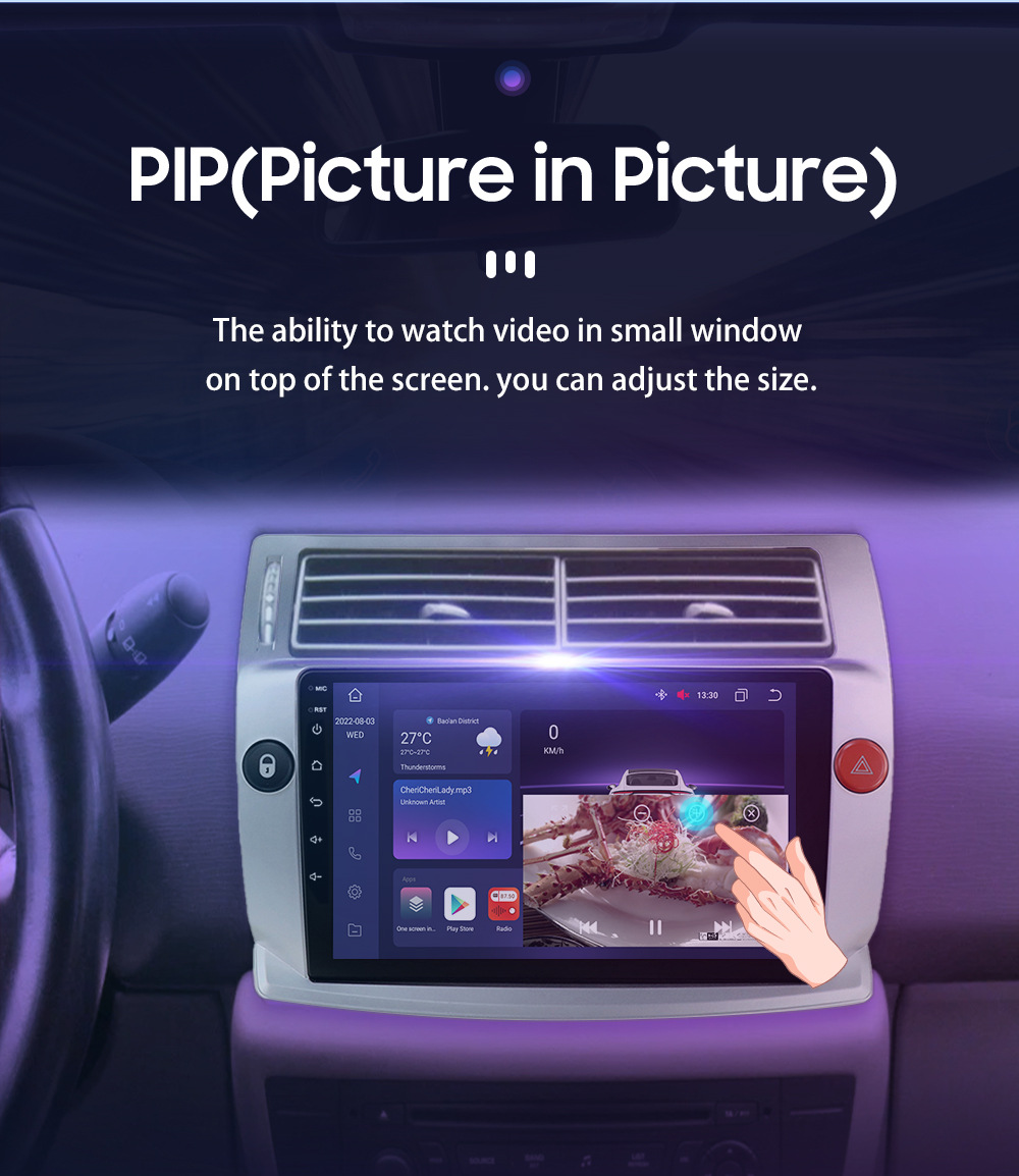 Suitable for 04-09 Citroen C4 Android Large-Screen Car Stereo with Reversing Camera and Gps Navigation All-In-One Device