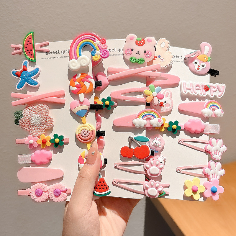 2024 nuevo clip BB de color lindo clip de cabello de boca de pato chica lateral clip de frange para niños tocado tarjeta de cabello rotura