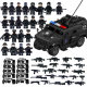 Cross-border Wholesale MOC Military Building Blocks suit Black Police Car Police Doll Small Particles Assembled Toys OPP Bags