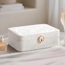 卡瑟格新款高档首饰盒二层饰品盒耳钉项链戒指盒家用珠宝收纳盒子