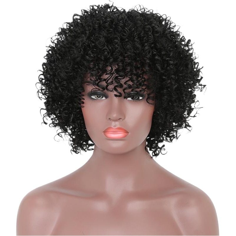 Peluca Africana europea y americana pequeño volumen corto de alta temperatura de seda de fibra química sombrero femenino fábrica al por mayor soporte personalizado puede ser enviado en nombre