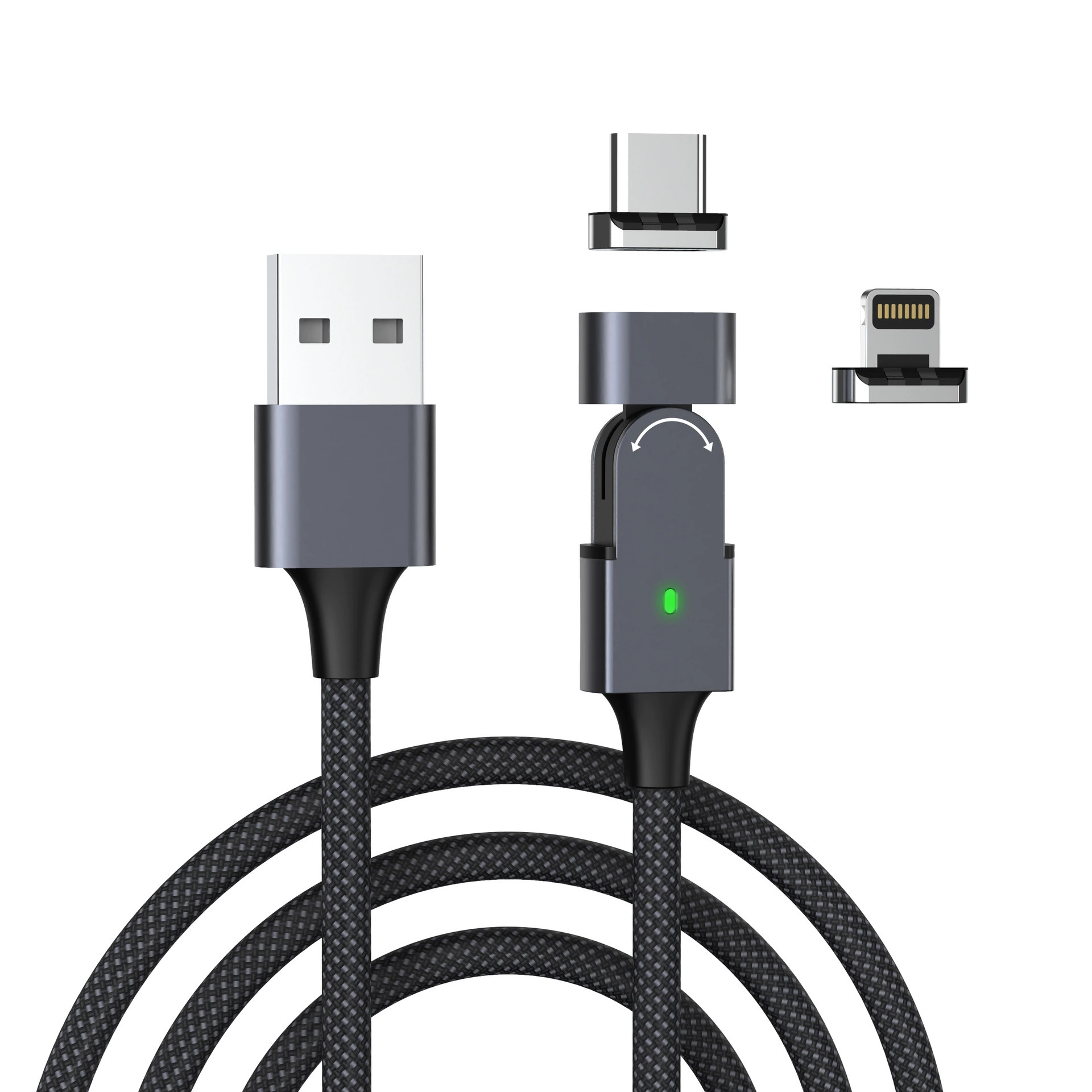 Кабель совместимый с Huawei и Apple, поворотный разъем, для ноутбука, 180°, 100W/30W