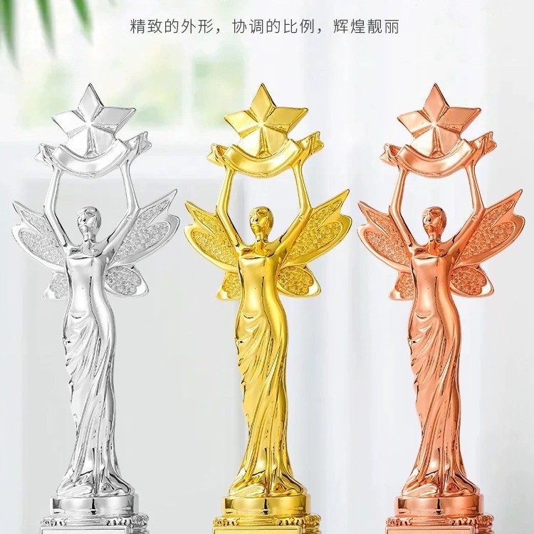 Trofeos de resina en un trofeo de baile música micrófono concurso de canto premios instituciones escolares impresión gratuita al por mayor