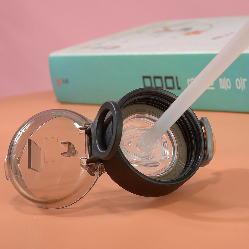 Fuquan Creative Taza de agua de ocio simple de gran capacidad Taza termo con tapa elástica para hombres y mujeres Taza de regalo de acero inoxidable 304