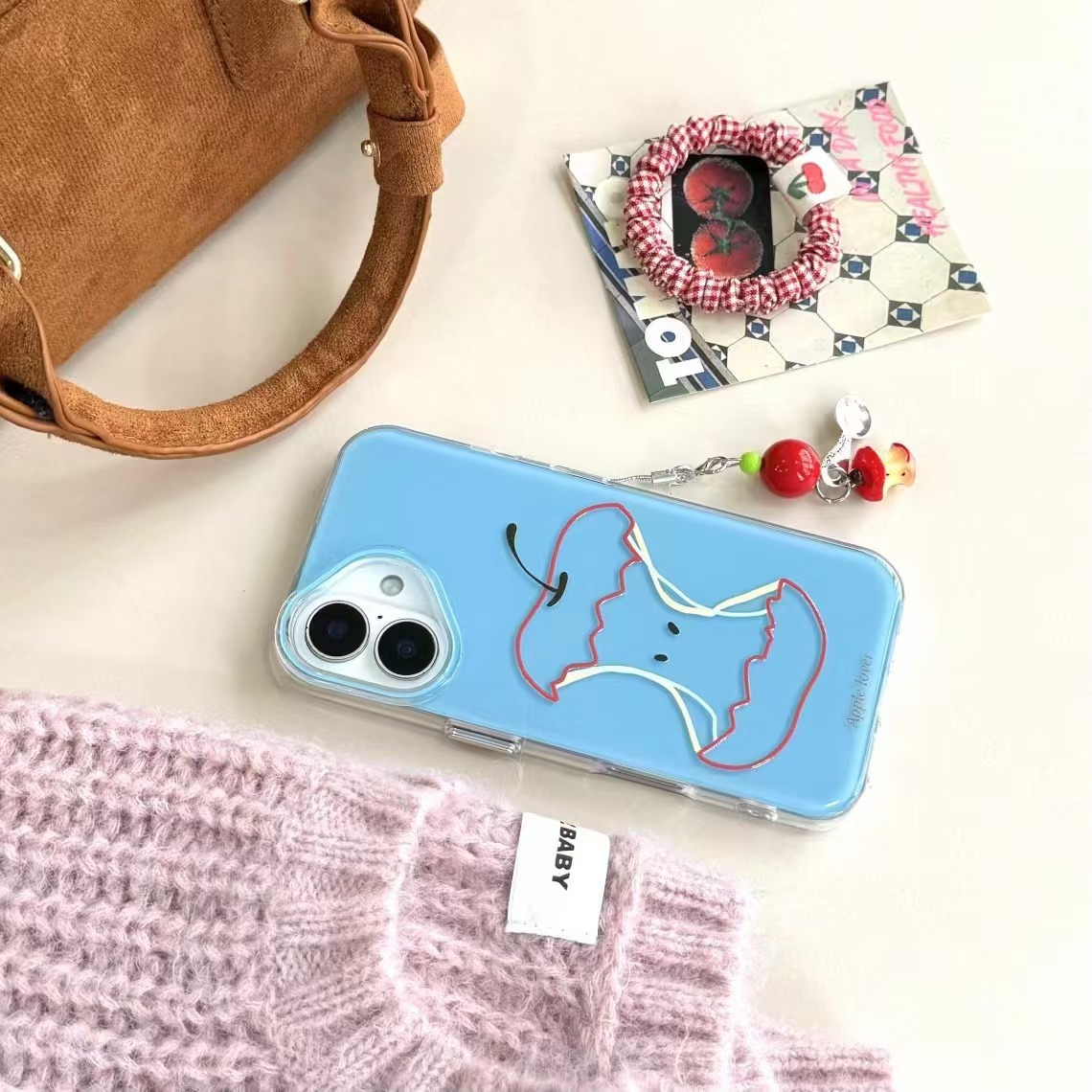 Línea de color de macarons estilo ins Apple para iPhone 15 funda para teléfono móvil 16ProMax Apple 14/13 hembra