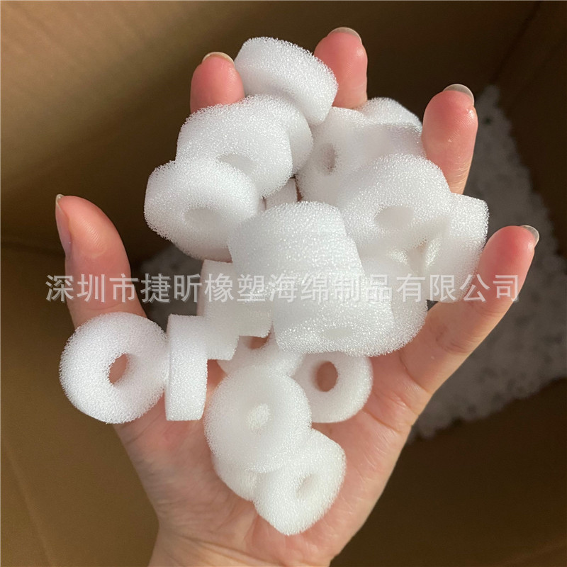 现货供应18*15mm圆形白色污水过滤海绵柱 物流包装填充海绵
