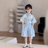 Подтяжки для мальчиков, летняя свежая детская рубашка, платье, костюм, для подиума