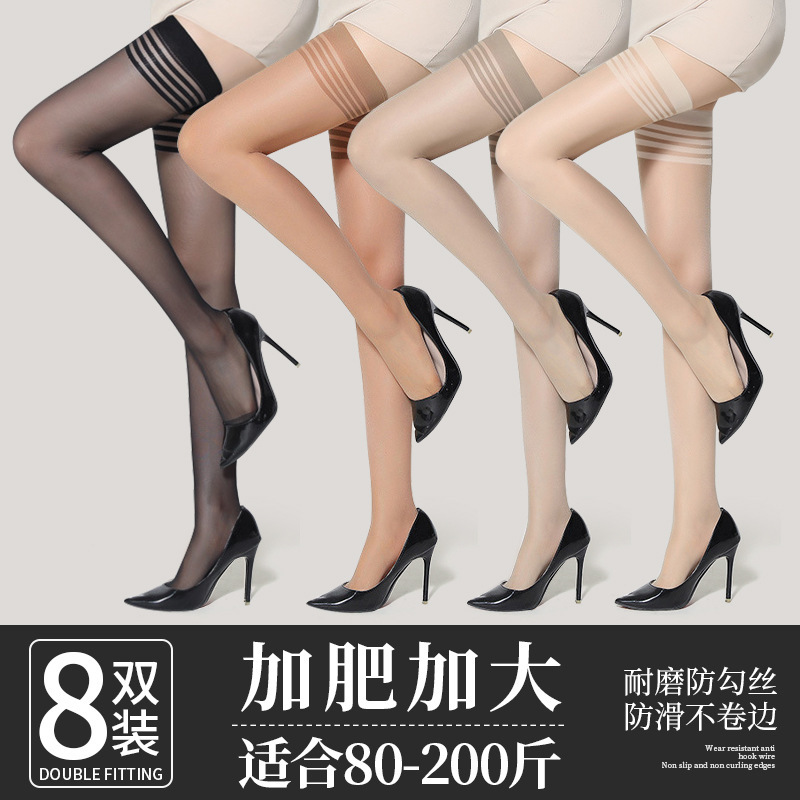 Plus-Size Long Stockings for Women, Over-The-Knee Thin Anti-Snag Stockings for Plus-Size Women, Flesh-Colored Thigh-High Socks, Summer Calf Socks Plus-Size Long Stockings for Women, Over-The-Knee Thin Anti-Snag Stockings for Plus-Size Women, Flesh-Colored Thigh-High Socks, Summer Calf Socks