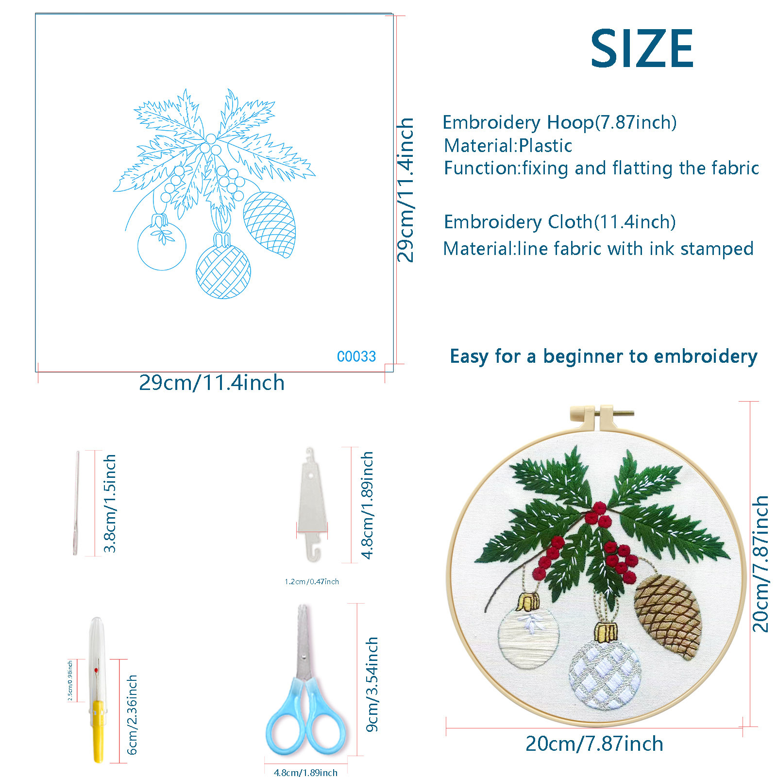 Navidad transfronteriza bordado a mano kit DIY material paquete de medias navideñas con campanas decoración del hogar de vacaciones al por mayor