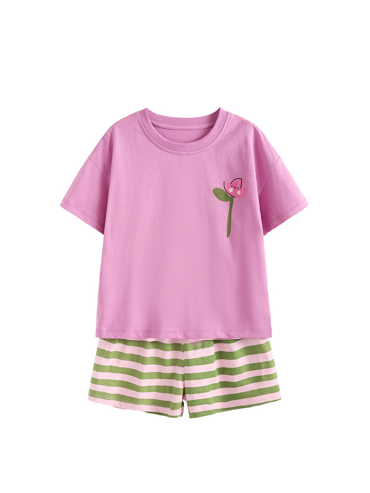 Malwee transfronterizo fuente fábrica de ropa infantil simple dos piezas de estilo europeo y americano de verano nuevo conjunto de niños