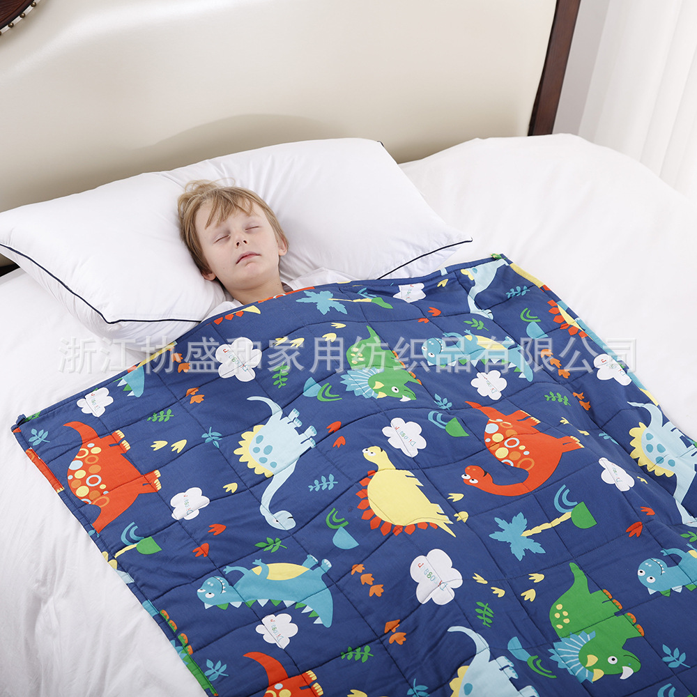 Suministro directo de fábrica edredón de gravedad impresión de algodón manta de gravedad cuentas de vidrio suave para niños weighted blanket