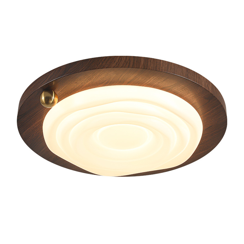 Nueva lámpara de techo de dormitorio de protección de ojos retro chino estilo japonés wabi-ji viento leche nogal nueva lámpara principal de habitación 473L