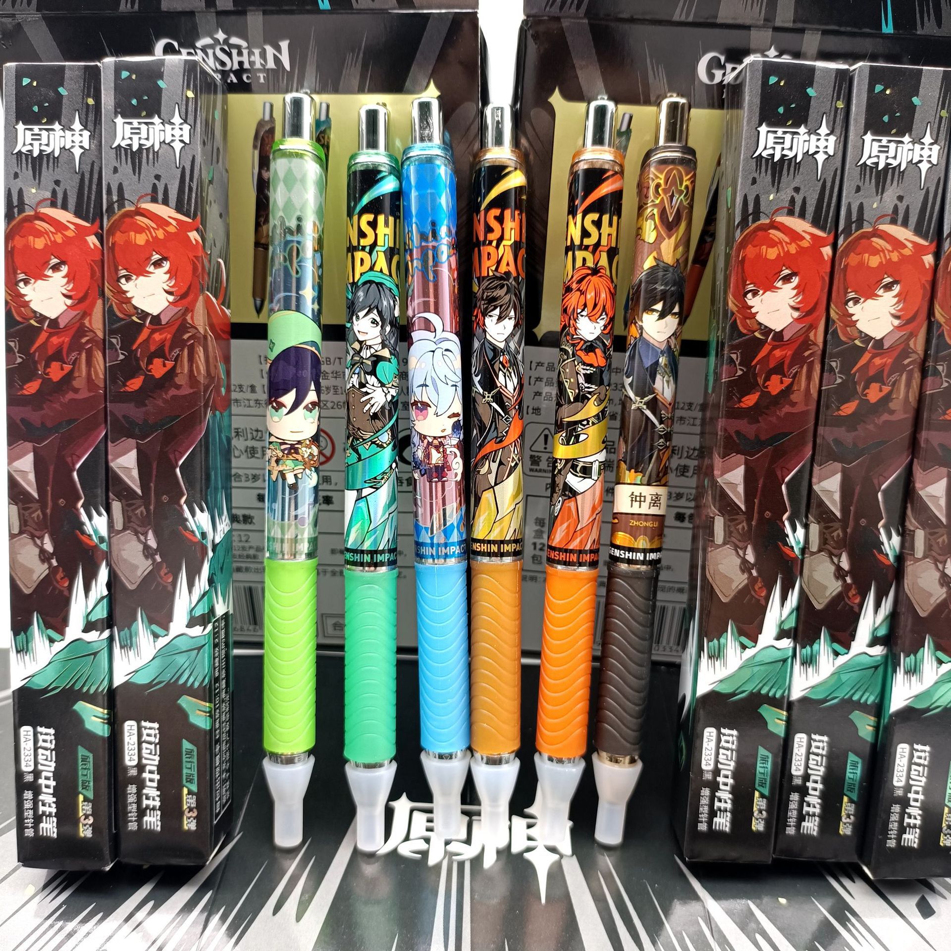 dibujos animados originales de la caja ciega bolígrafo creativo cuadrático dibujo de personajes pulsar bolígrafo neutro bolígrafo de agua súper suave