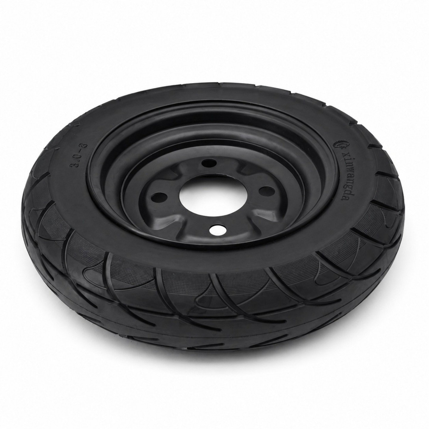 3.00-8 vacuum tire complete wheel for elderly mobility tricycles, solid tires for front and rear wheels, no need for inflation, 300-8 assembly