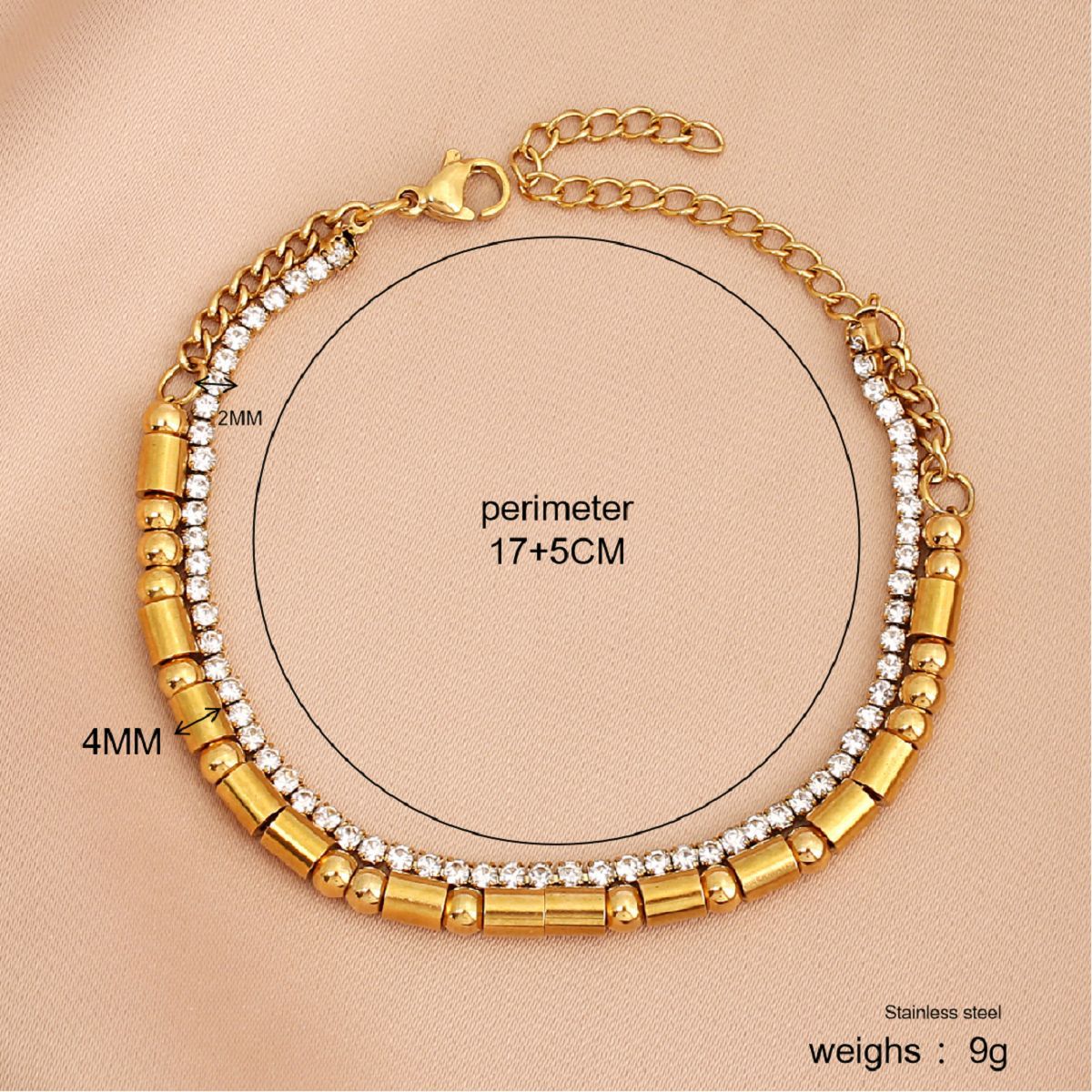 Acier Inoxydable Style Simple Style Classique Lettre Incruster Zircon Bracelets display picture 1